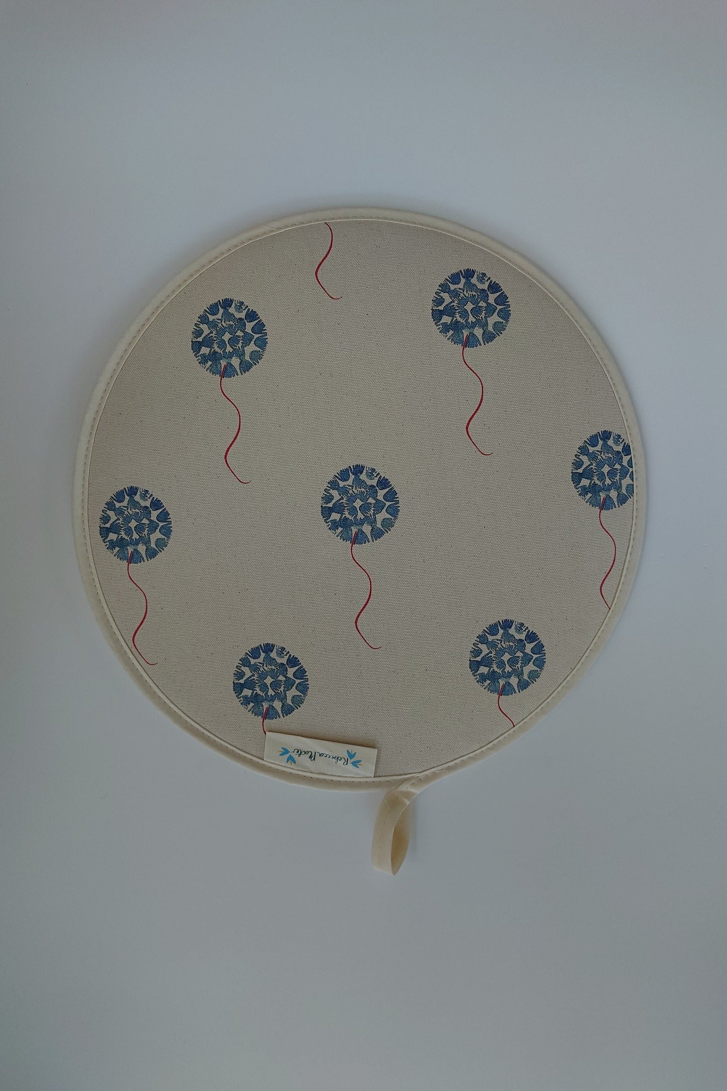 Organic Aga Hob Cover and Table Protector - Machair Floret Blue