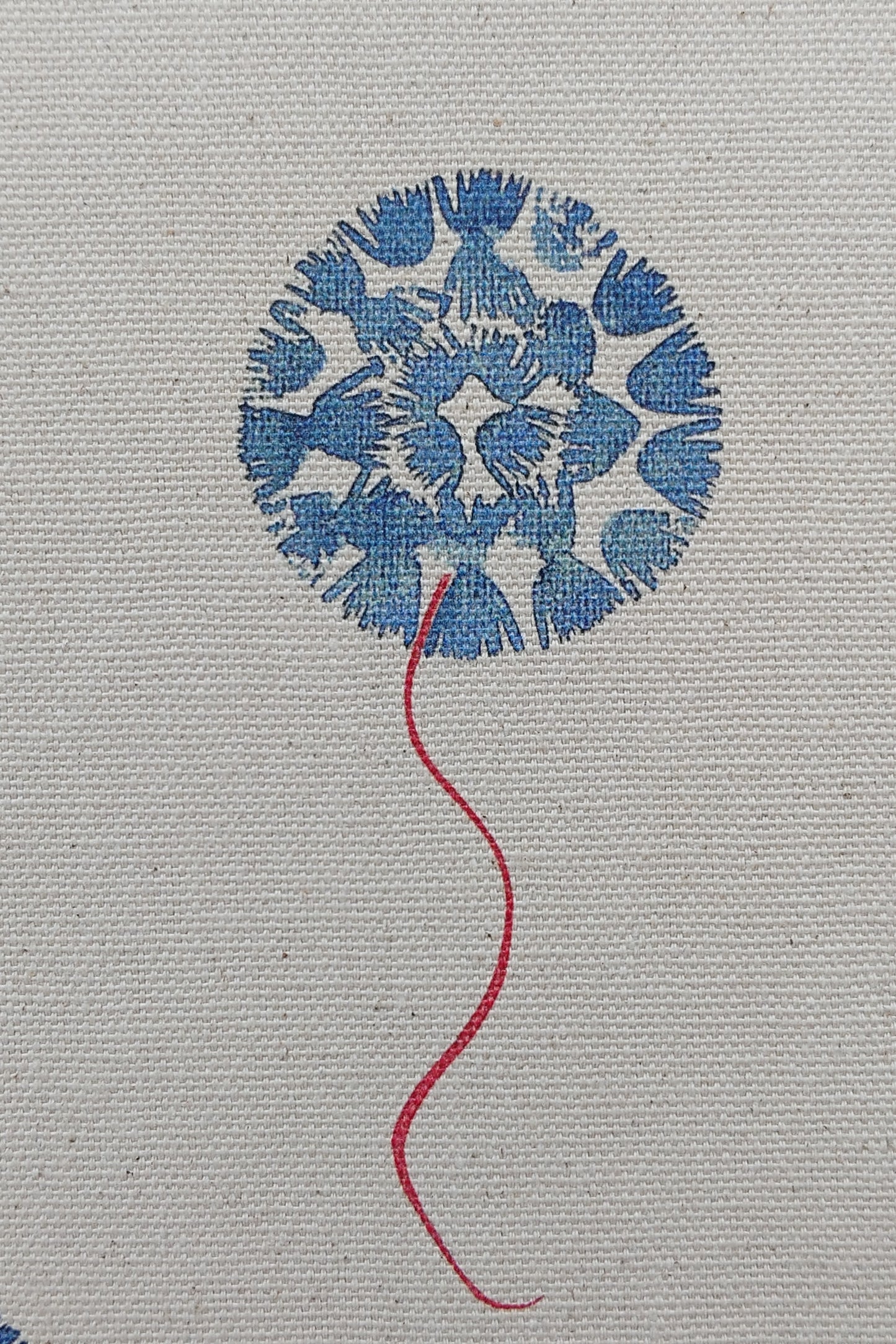 Organic Aga Hob Cover and Table Protector - Machair Floret Blue