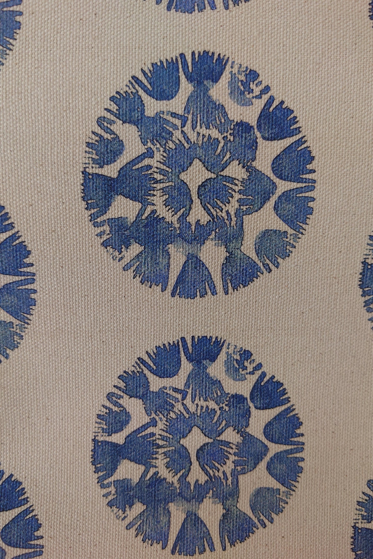 Organic Fabric by the metre - Machair Clock Blue design