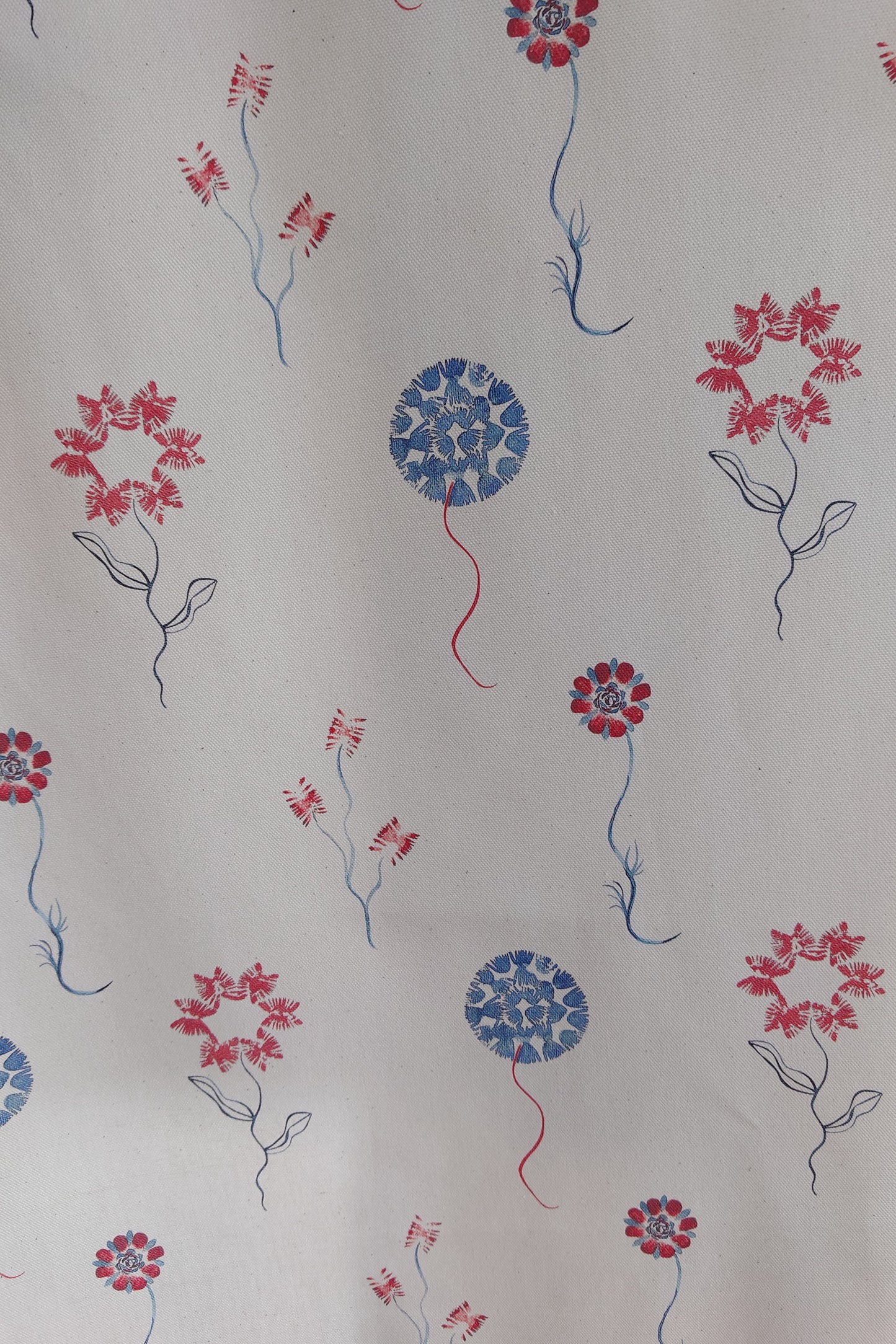 Organic Fabric by the metre - Machair Bloom Multi design