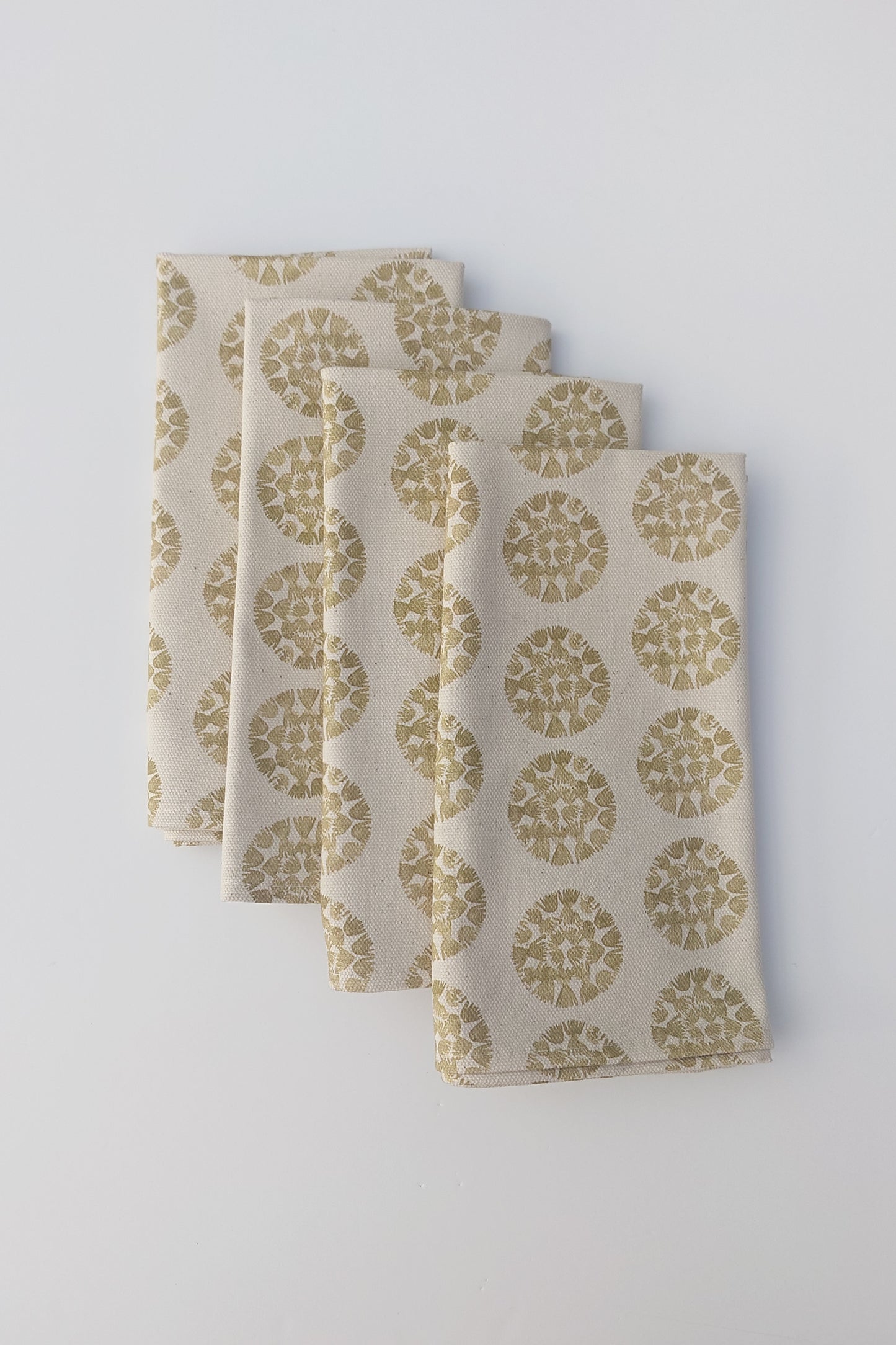 Organic Napkin - Machair Clock Gold Green