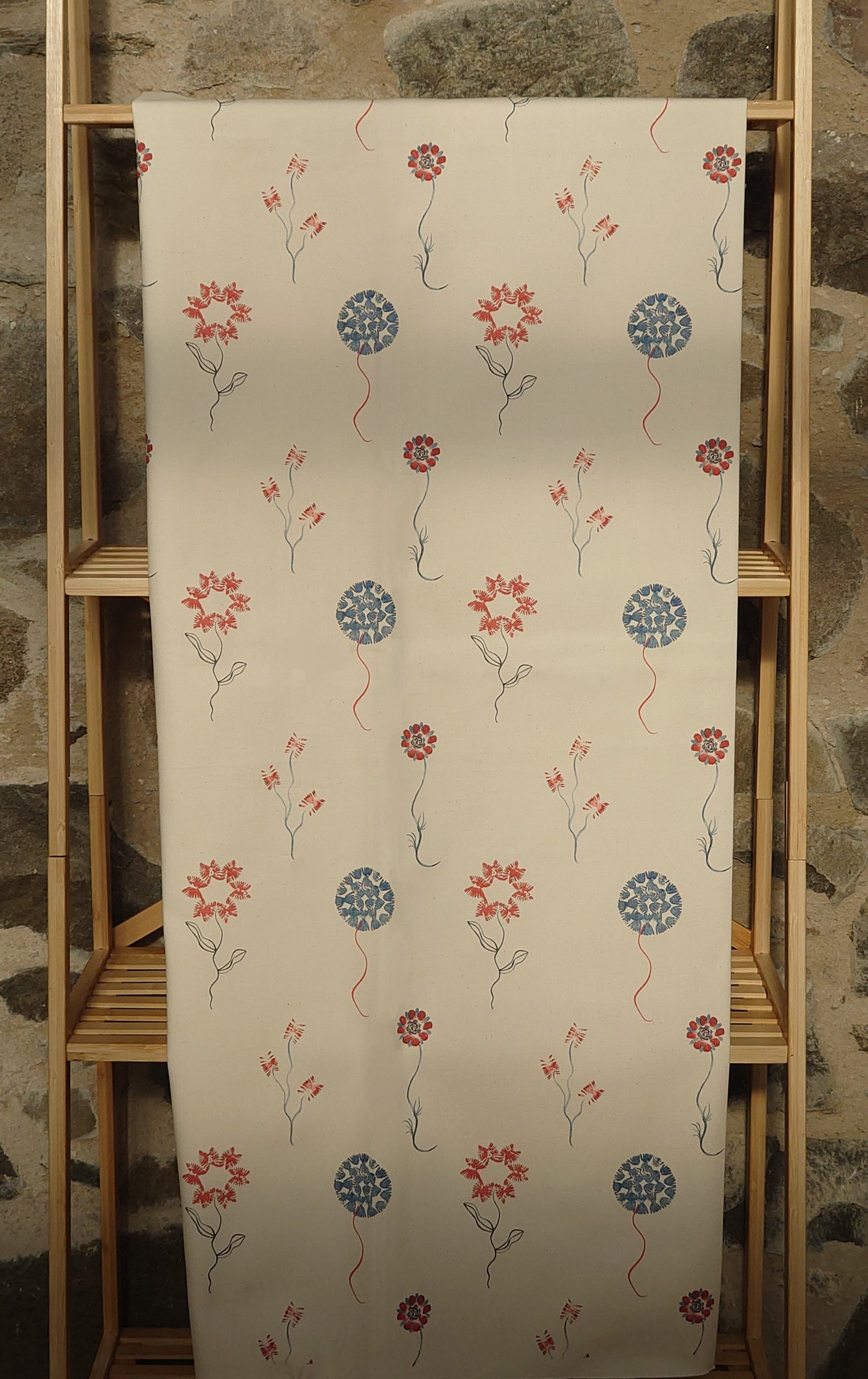 Organic Fabric by the metre - Machair Bloom Multi design