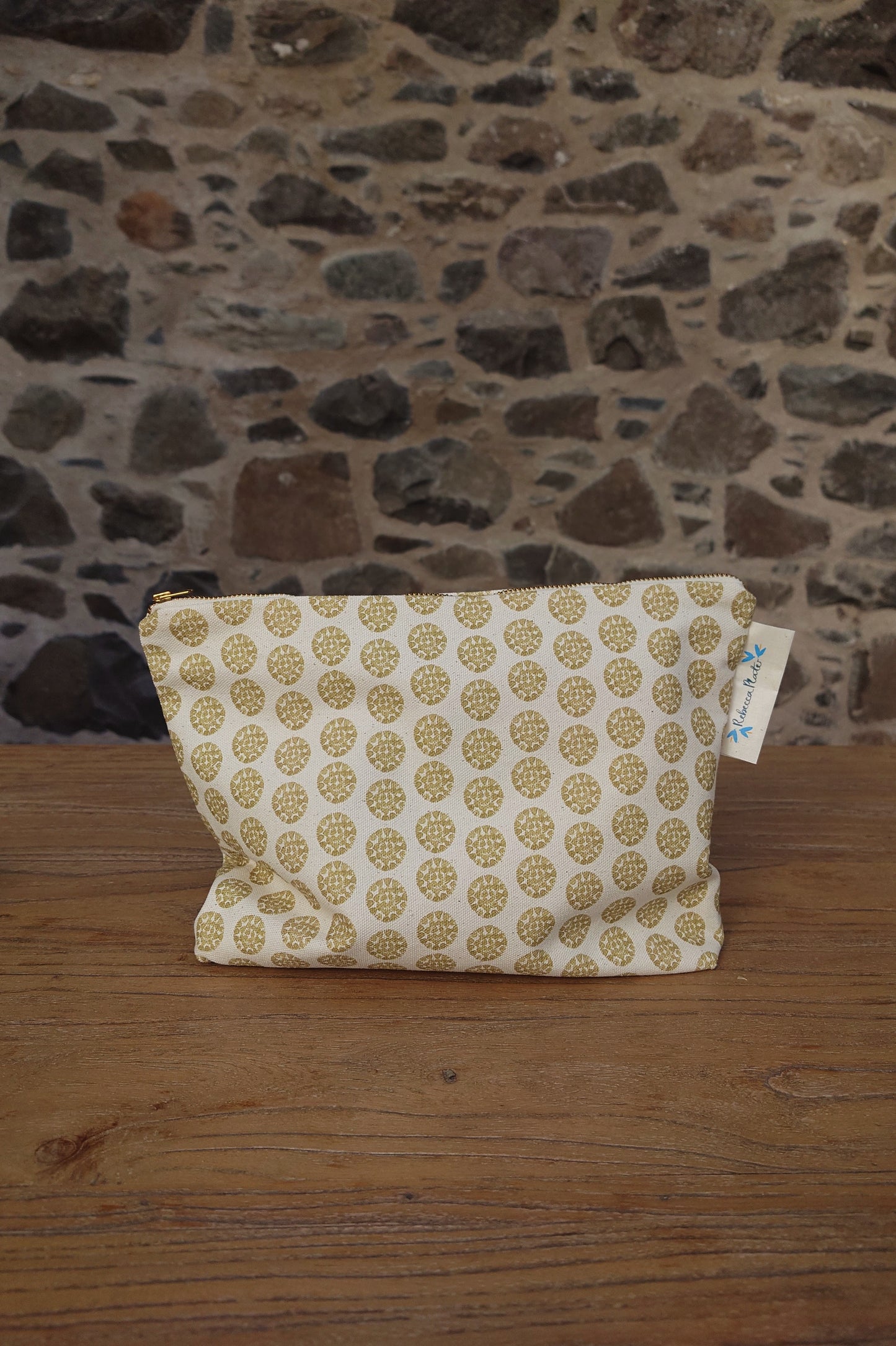 Organic Wash Bag - Machair Clock Gold Green