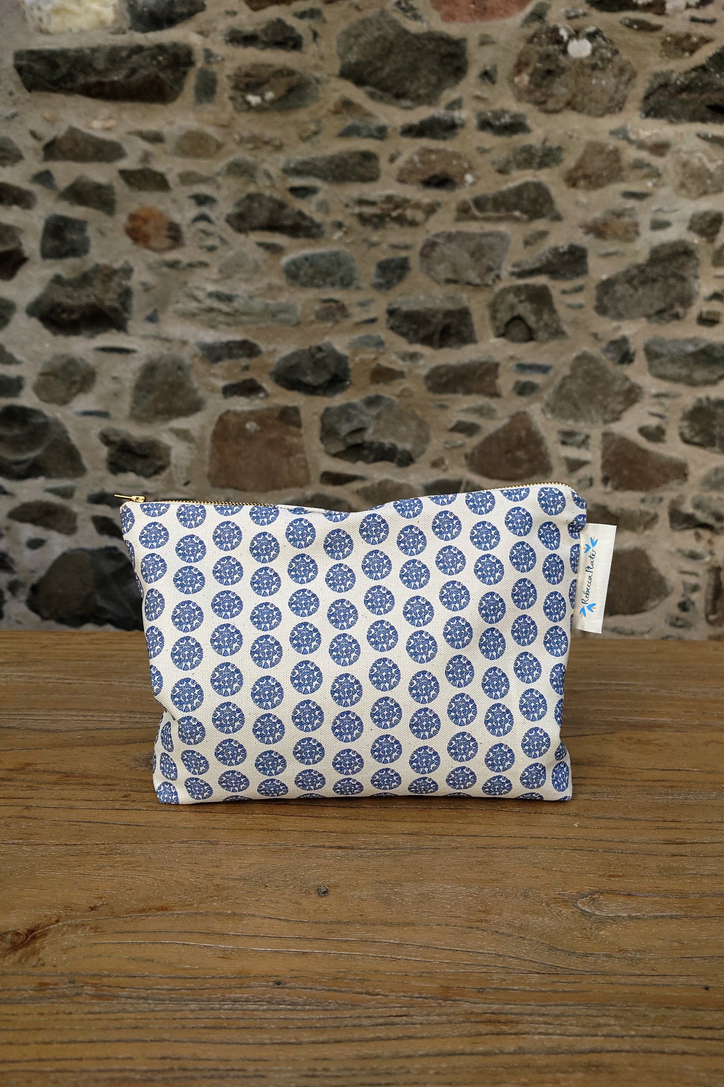 Organic wash bag - Machair Clock Blue