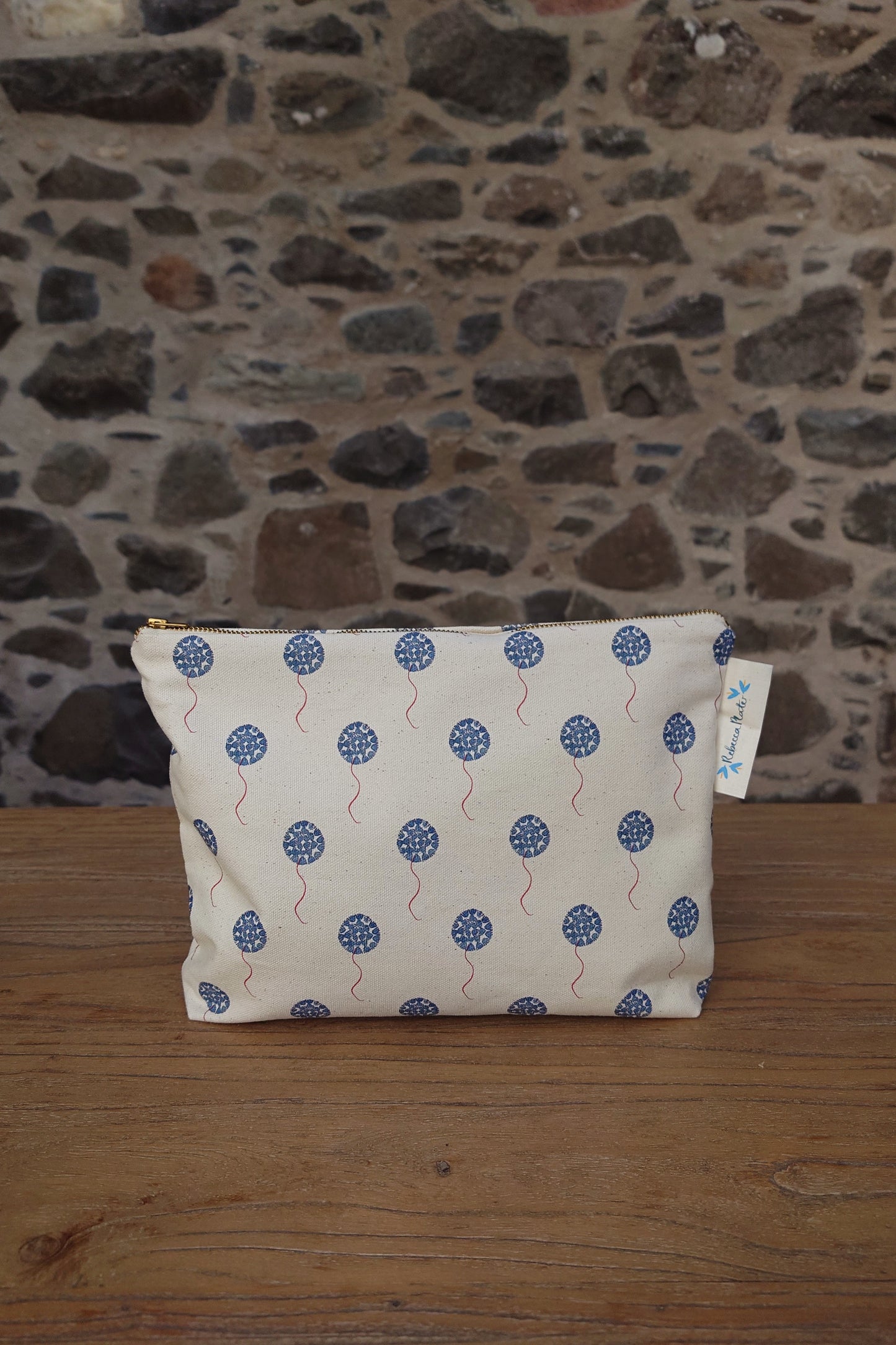 Organic Wash Bag - Machair Floret Blue