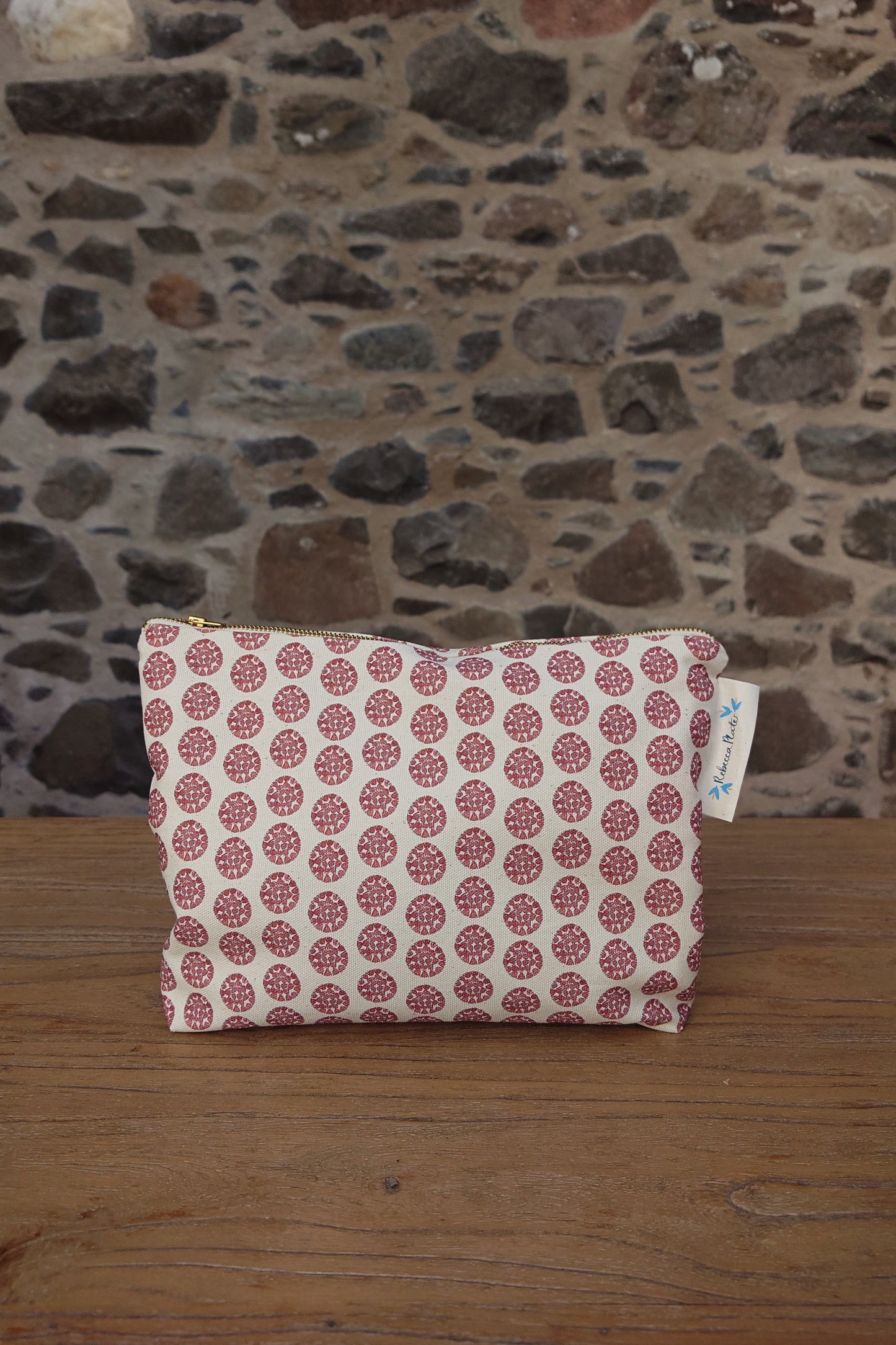 Organic Wash Bag - Machair Clock Red