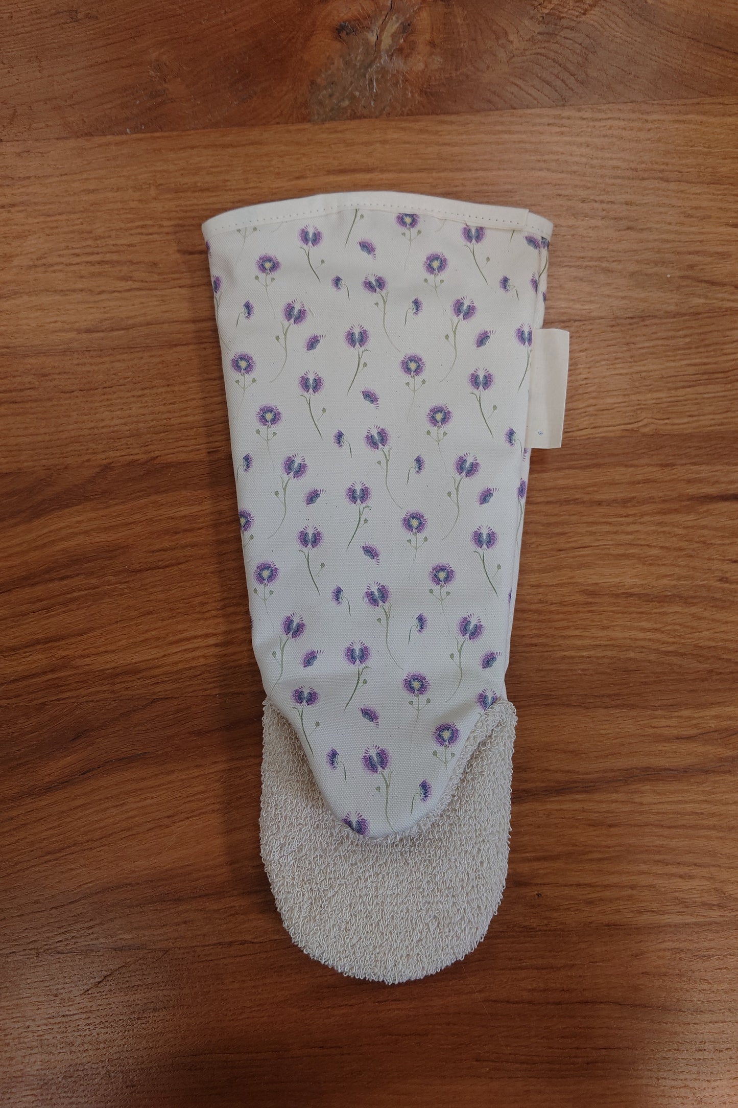 Organic Gauntlet Oven Glove - Wild Meadow Lilac Drift