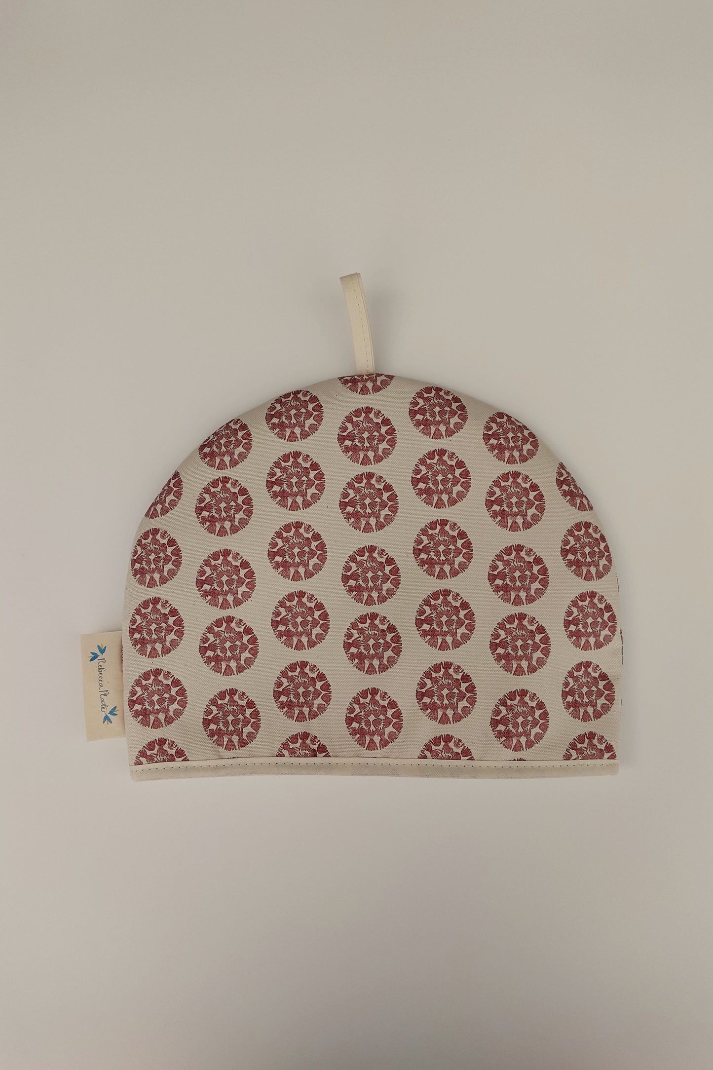 Organic Tea Cosy - Machair Clock Red