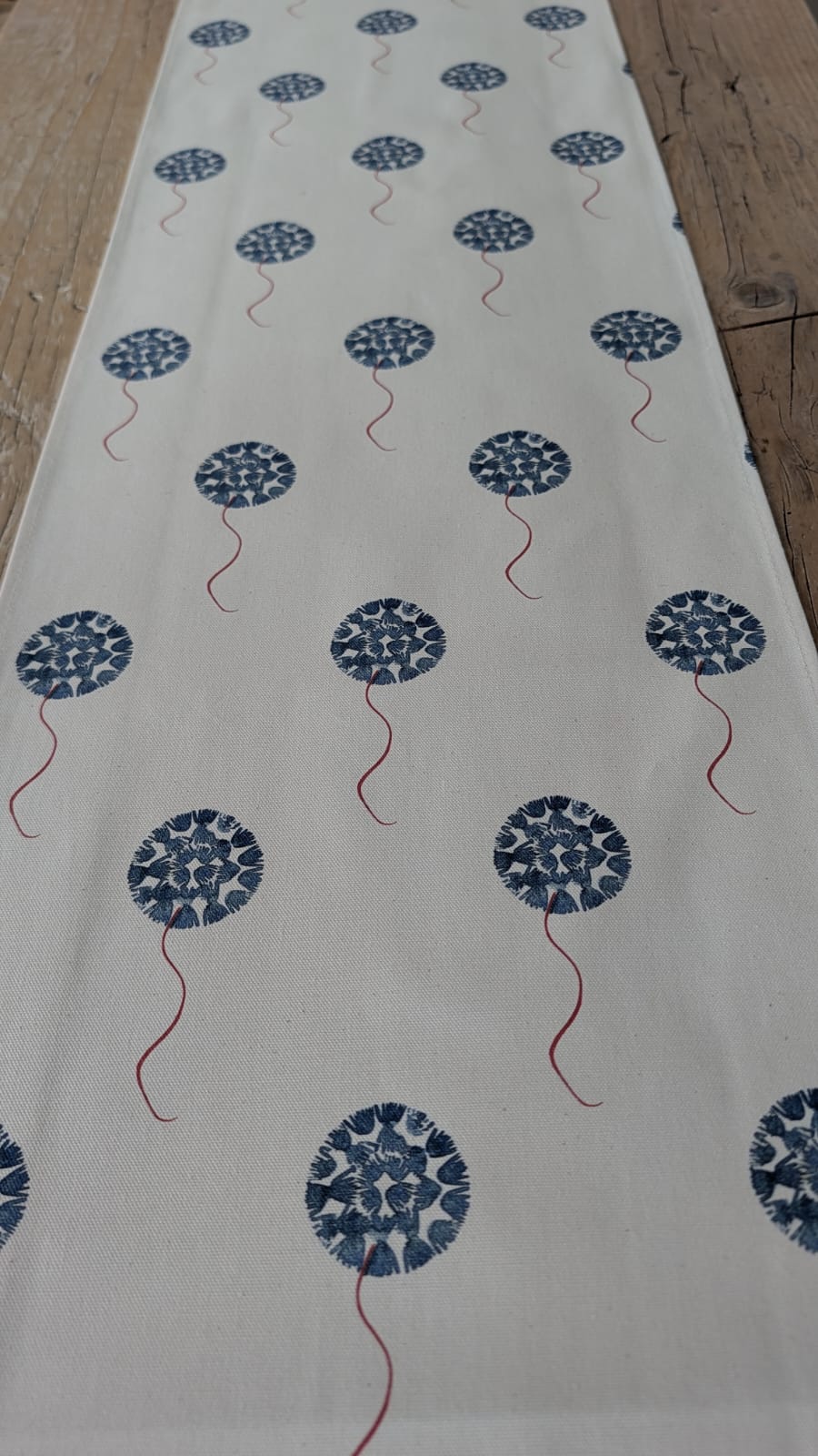 Organic Table Runner - Machair Floret Blue