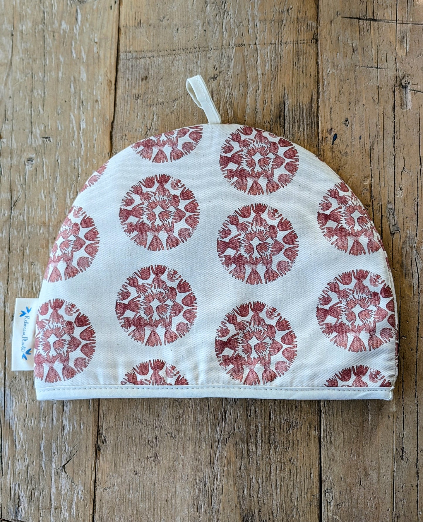 Organic Tea Cosy - Machair Clock Red
