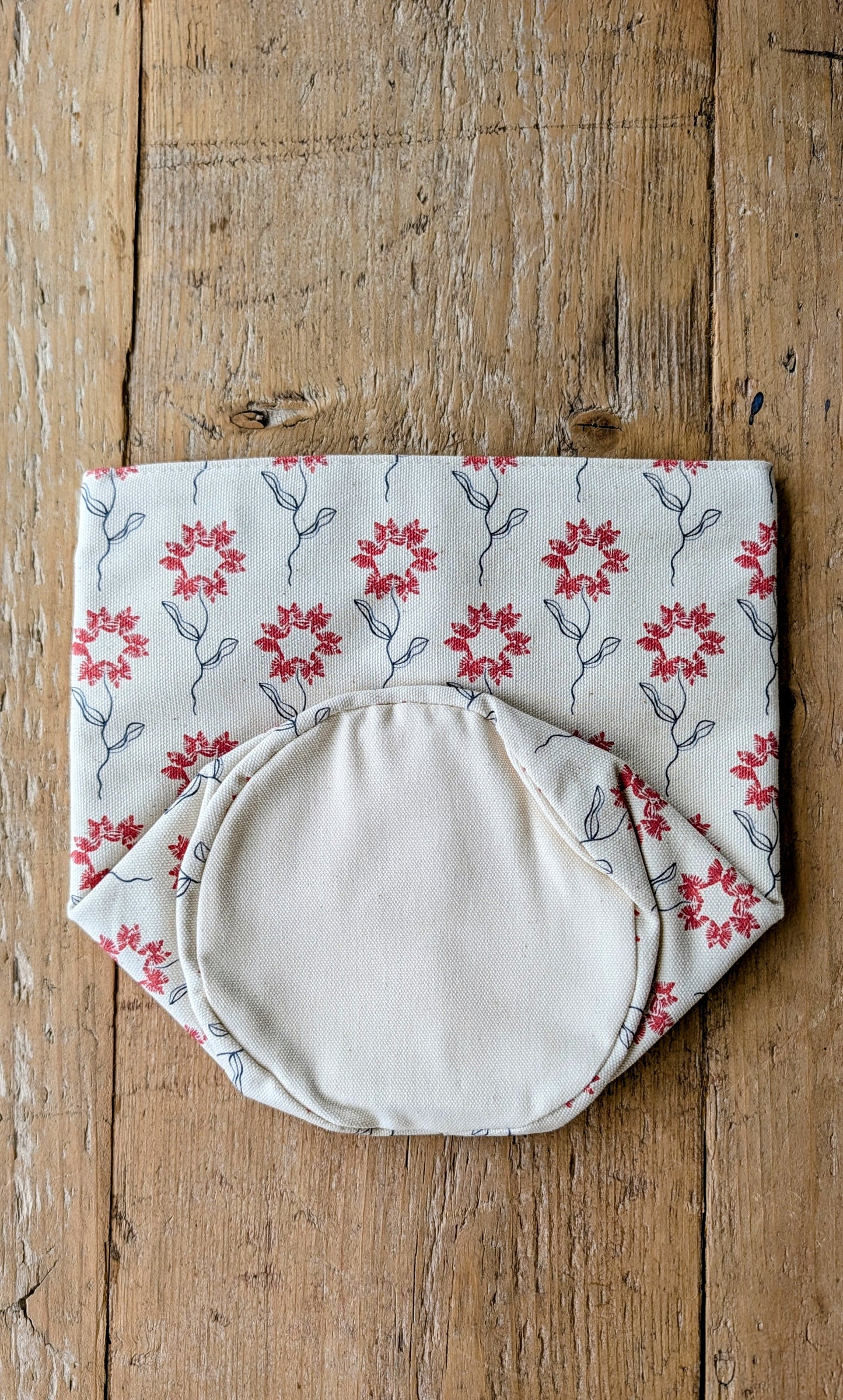 Organic Pot Bag and Storage Tidy - Machair Flower Red