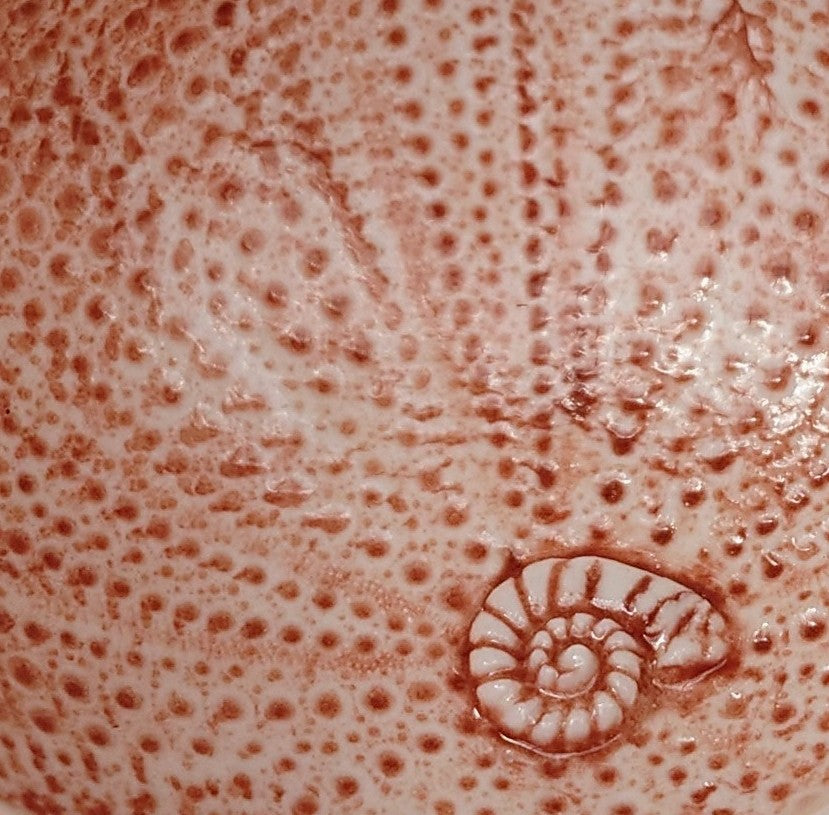 Sea Urchin Bowl Peach Pink Detail
