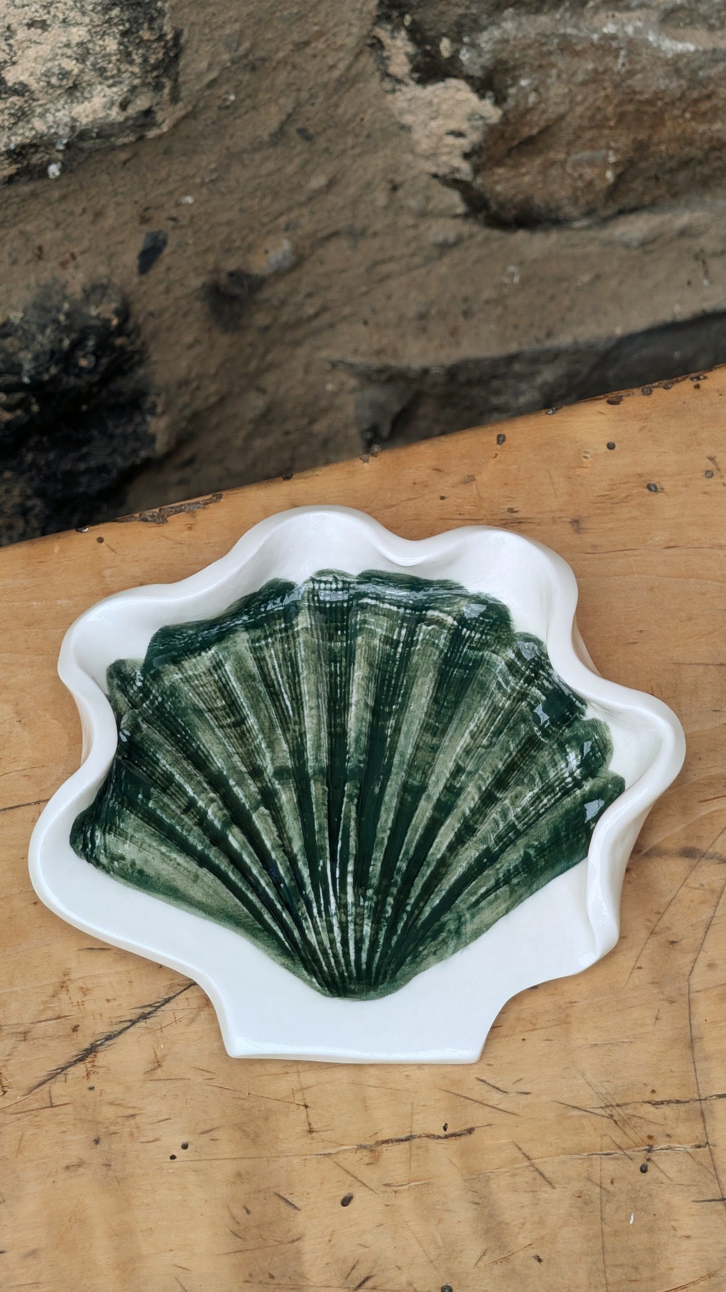 Scallop spoon rest, trinket dish or soap dish - Foreshore Collection
