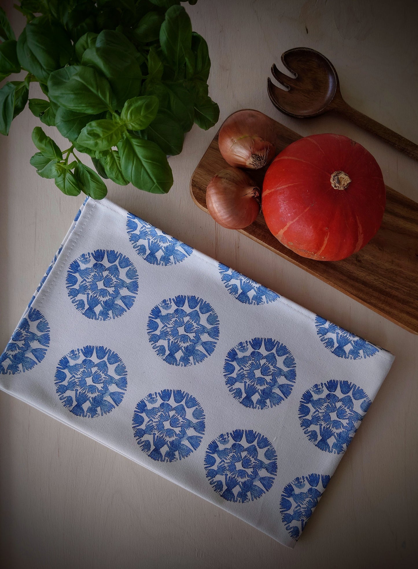 Machair Clock Tea Towel - Blue