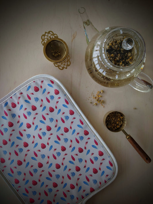 Organic Rayburn Hob Cover and Table Protector - Machair Petals Multi