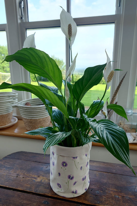 Organic Pot Bag and Storage Tidy - Wild Meadow Lilac Drift