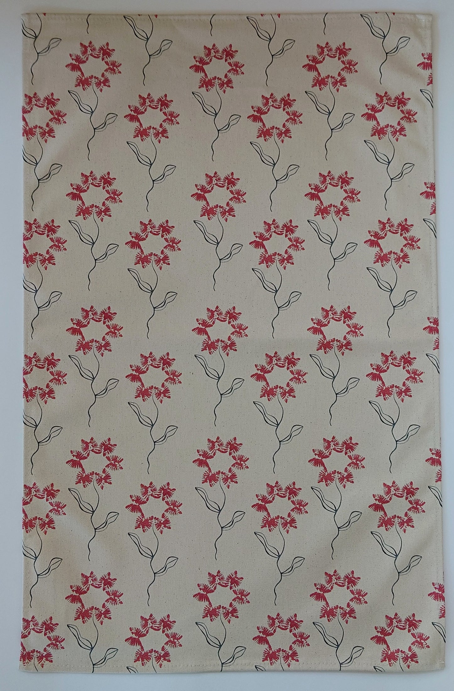 Torchon Fleur Machair - Rouge