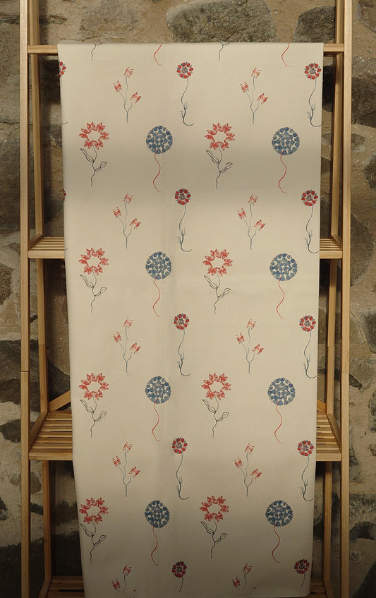 Organic Fabric by the metre - Machair Bloom Multi design