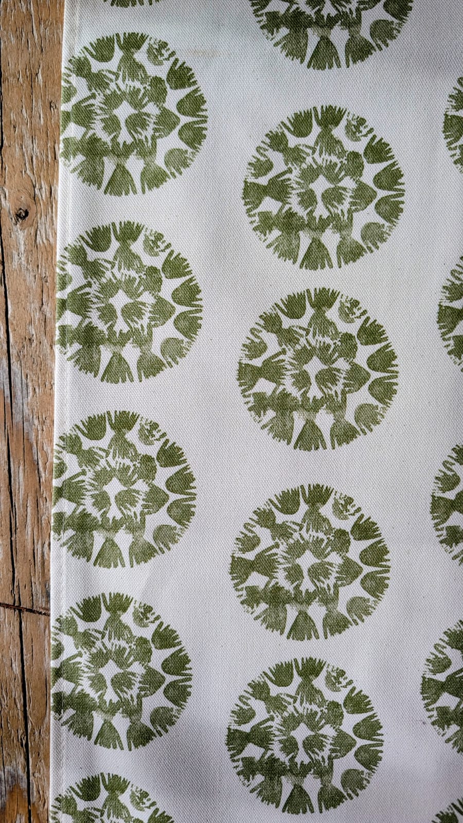 Organic Table Runner - Machair Clock Green