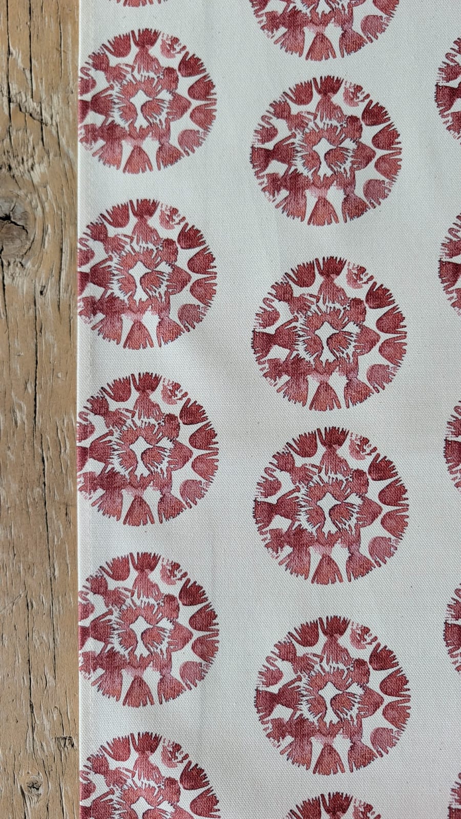 Organic Table Runner - Machair Clock Red