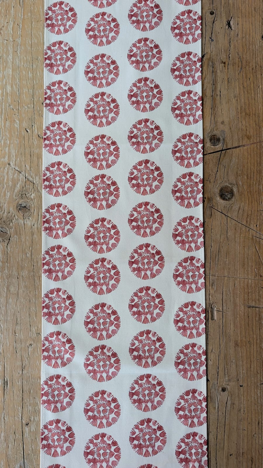 Organic Table Runner - Machair Clock Red