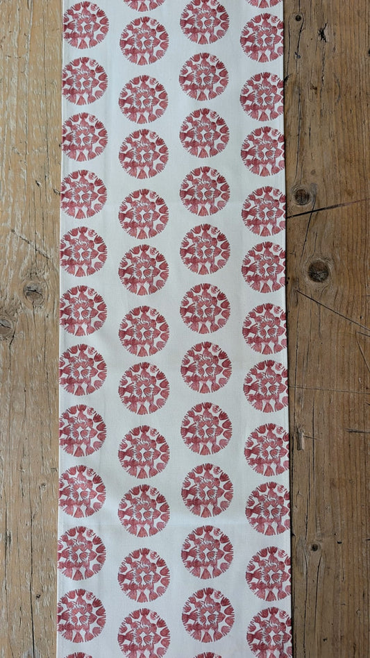 Organic Table Runner - Machair Clock Red