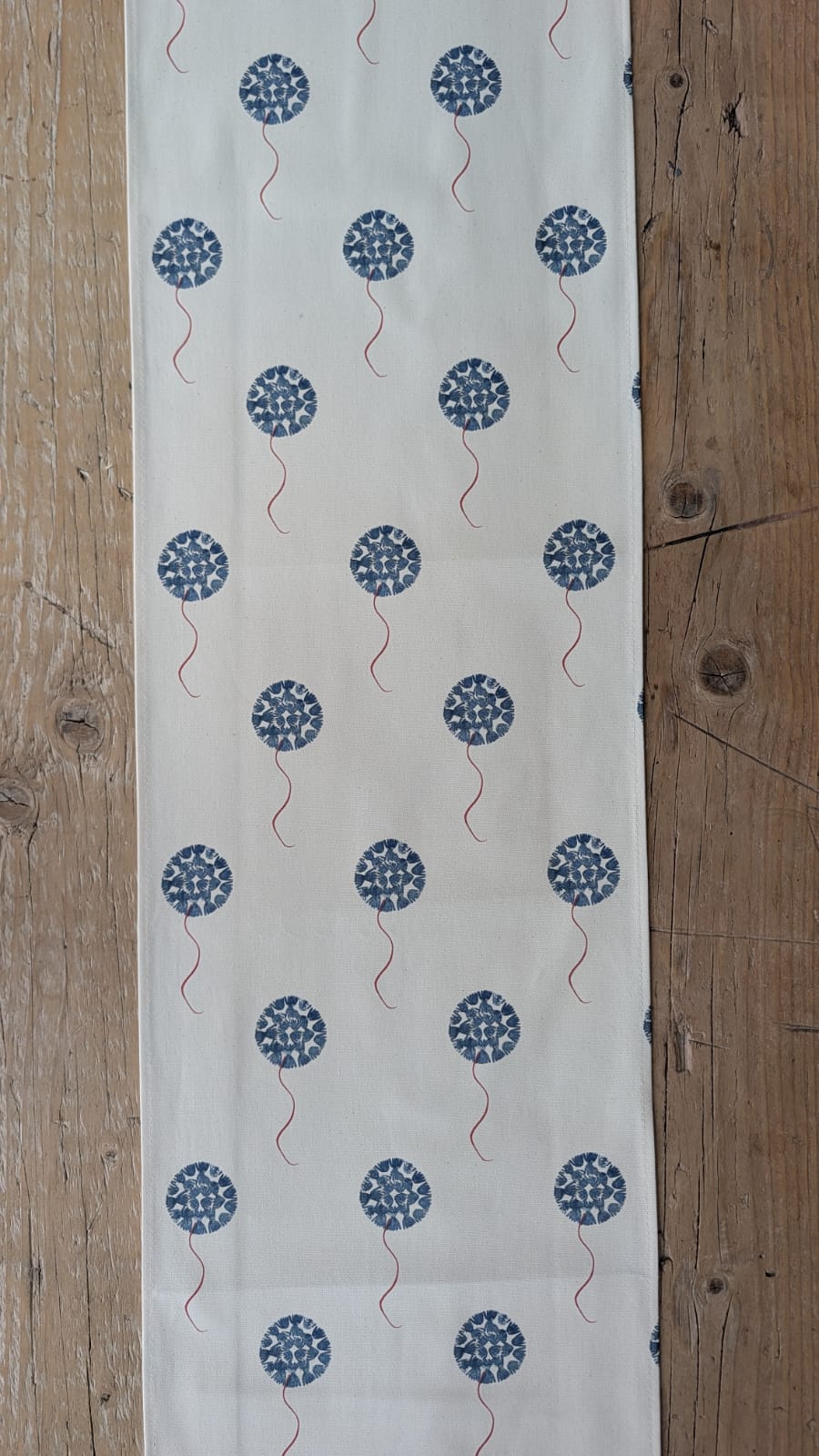 Organic Table Runner - Machair Floret Blue