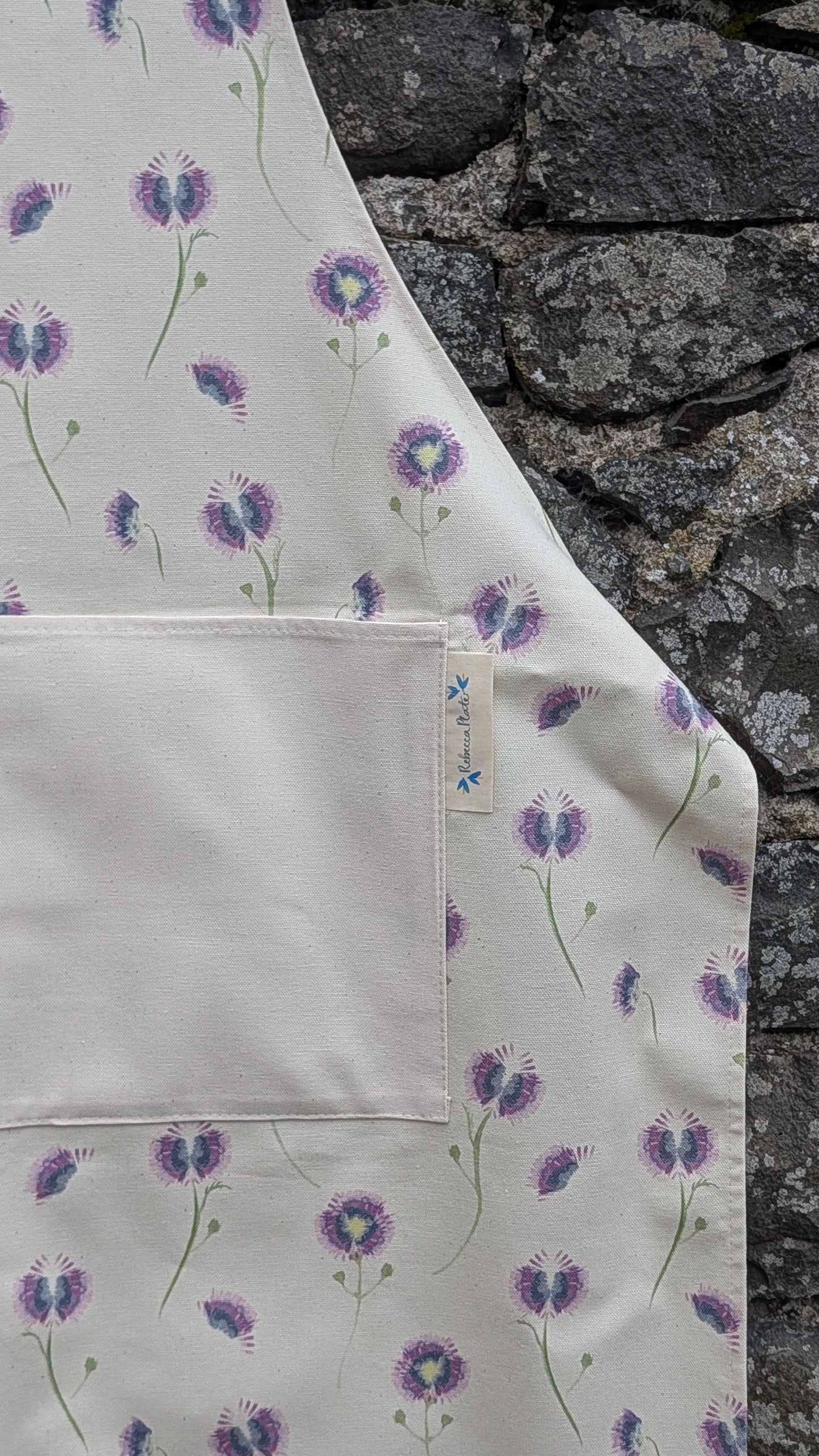 Organic Apron - Wild Meadow Lilac Drift