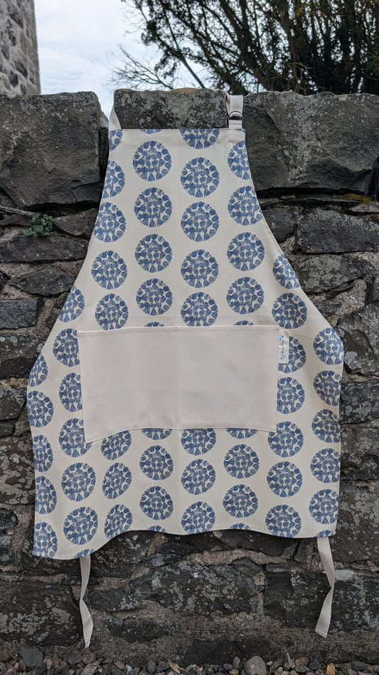 Organic Apron - Machair Clock Blue