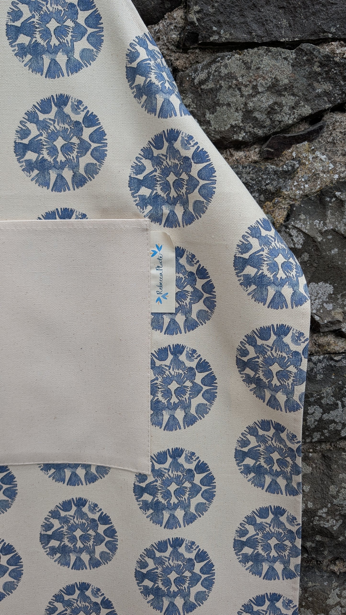 Organic Apron - Machair Clock Blue