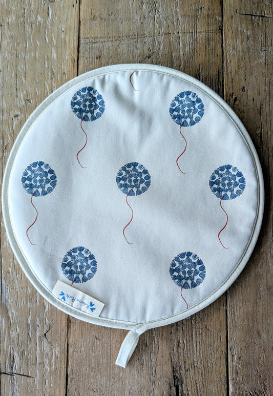 Organic Aga Hob Cover and Table Protector - Machair Floret Blue