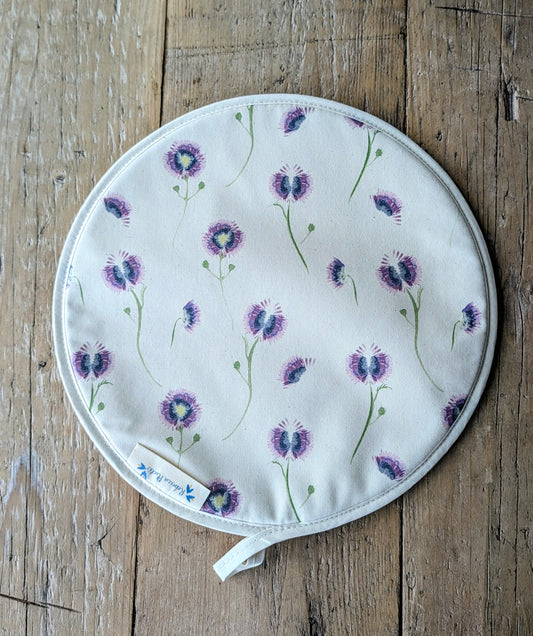 Organic Aga Hob Cover and Table Protector Wild Meadow Lilac Drift