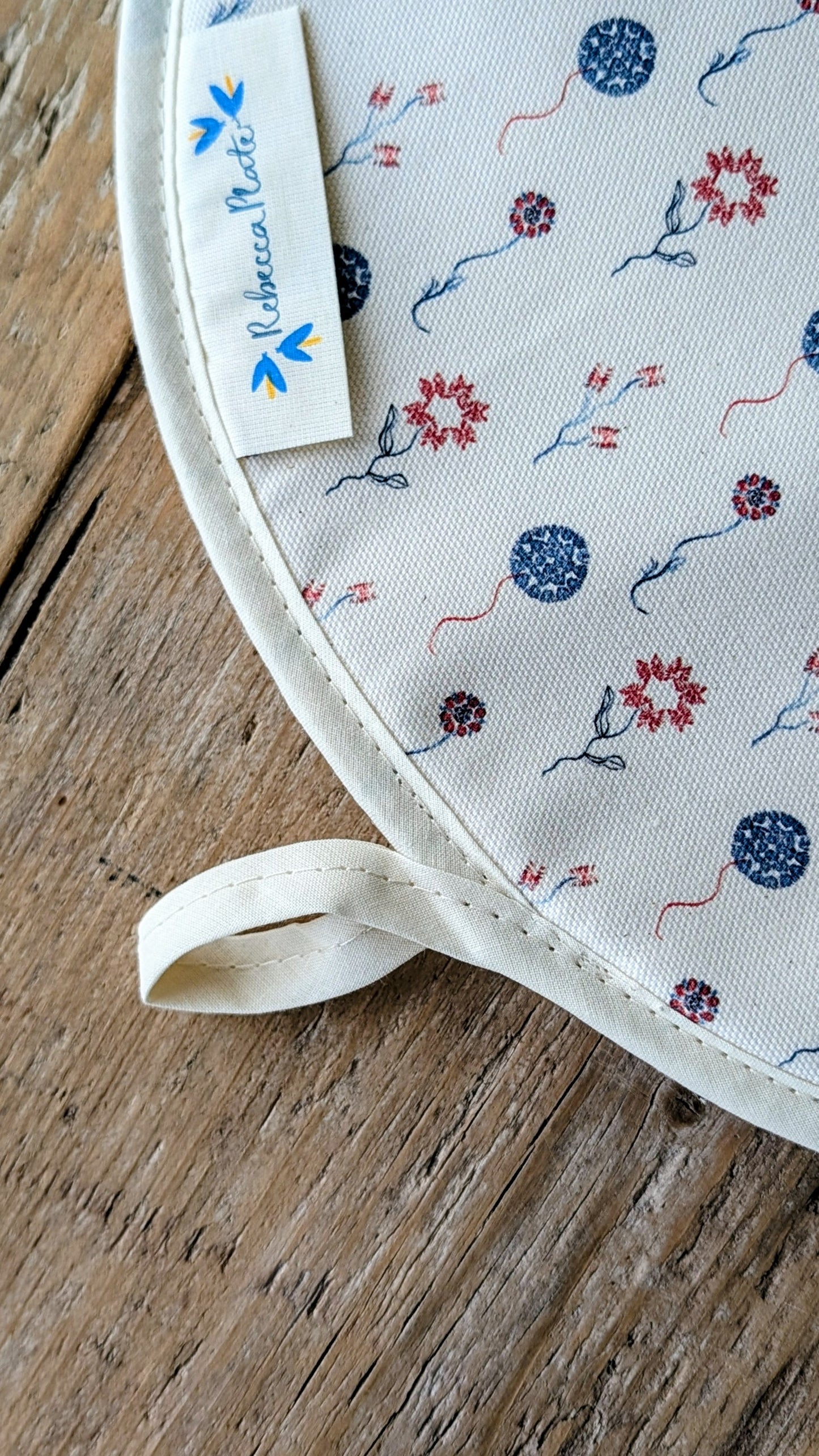 Organic Aga Hob Cover and Table Protector - Machair Bloom (mini scale print)