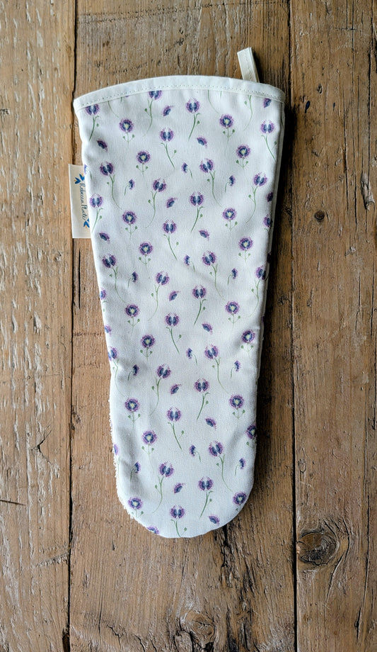 Organic Gauntlet Oven Glove - Wild Meadow Lilac Drift