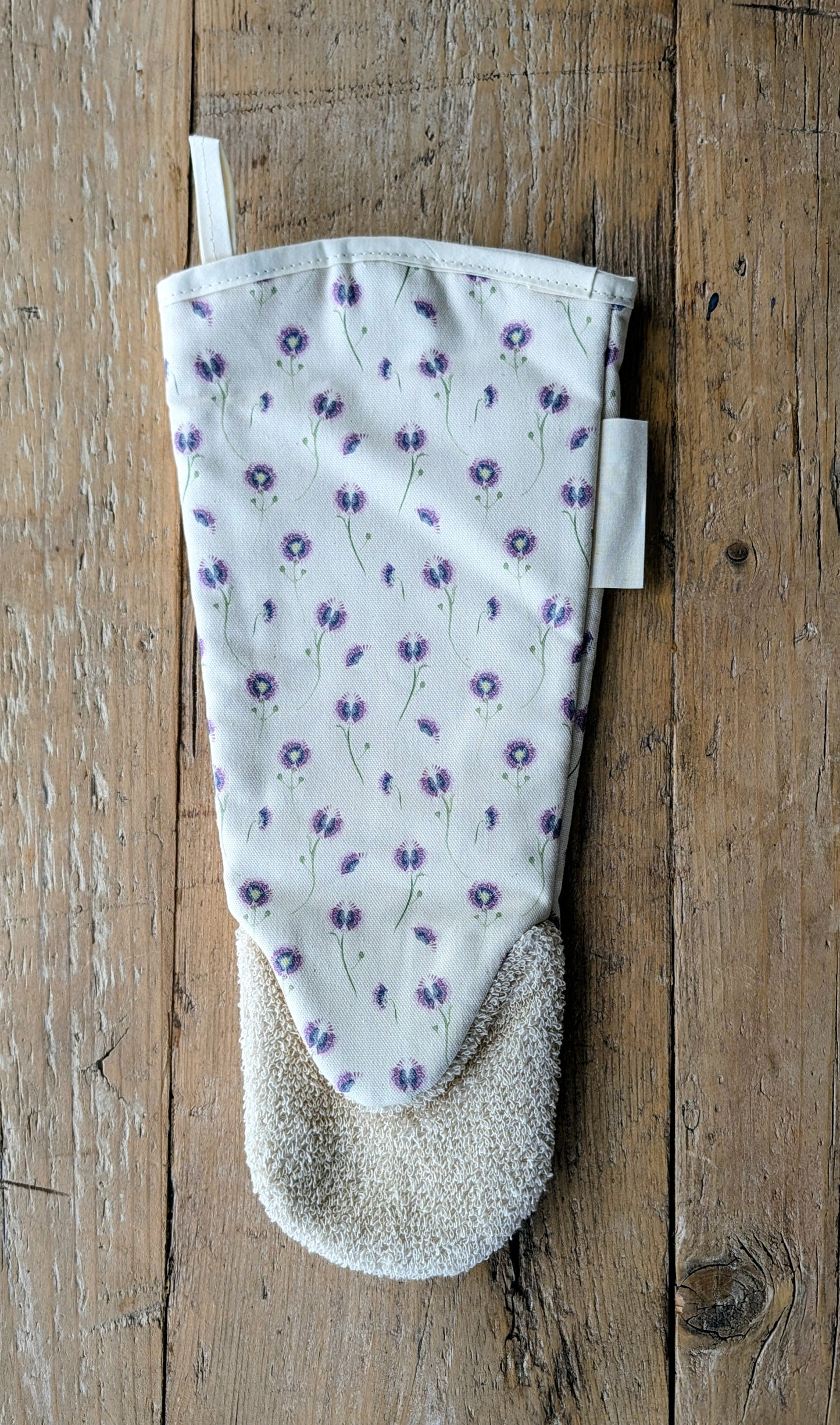 Organic Gauntlet Oven Glove - Wild Meadow Lilac Drift