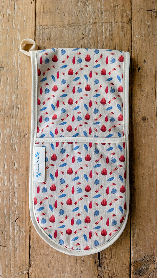 Organic Double Oven Glove - Machair Petals Multi