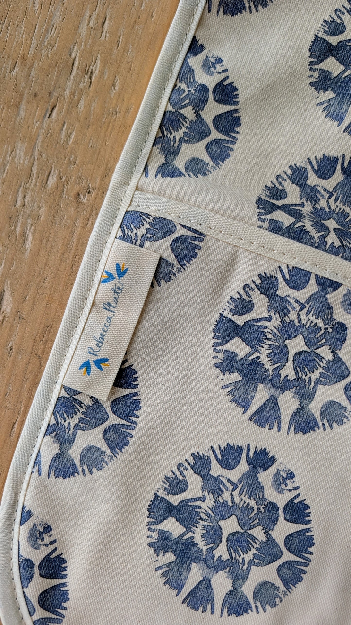 Organic Double Oven Glove - Machair Clock Blue