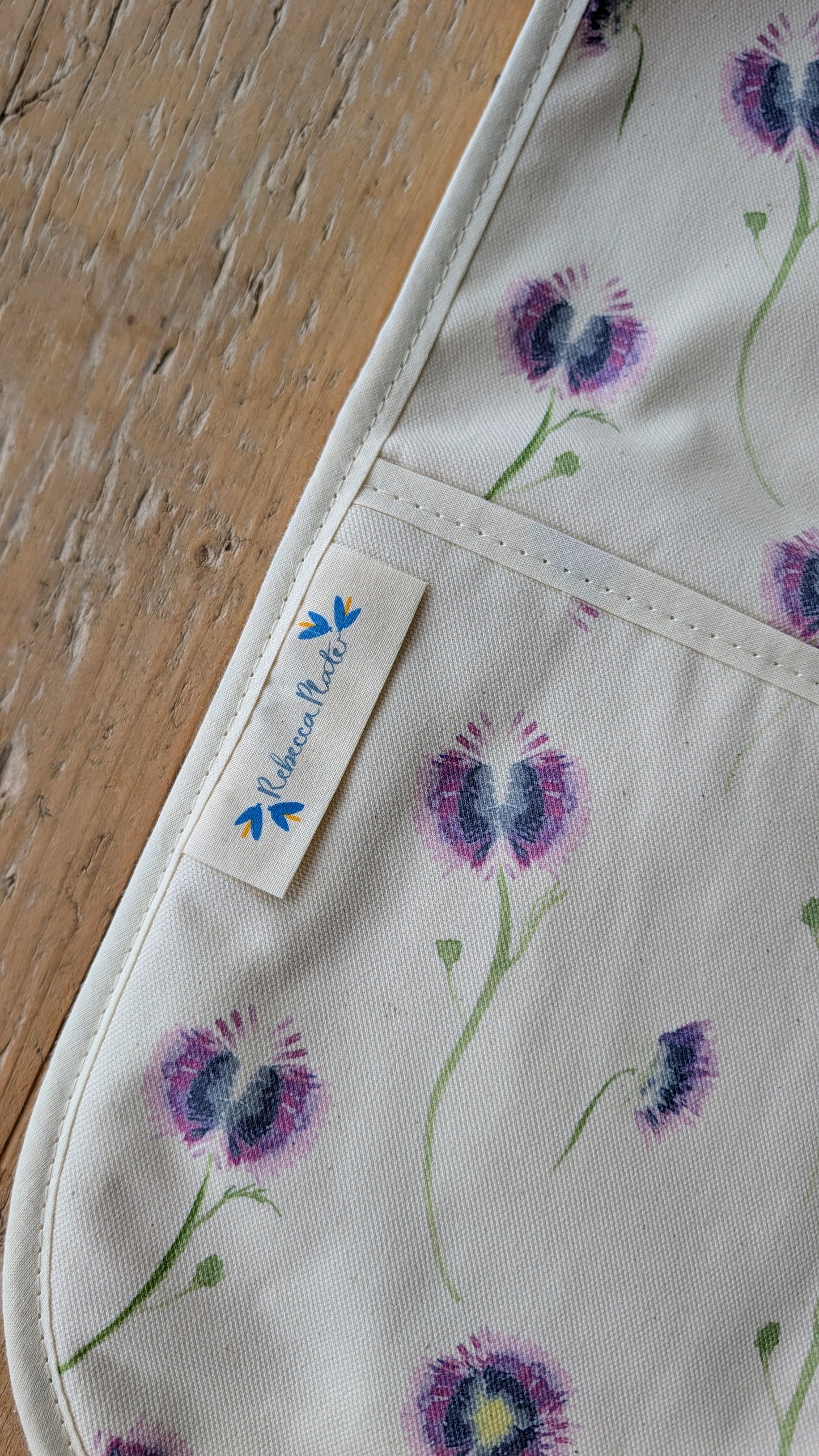 Organic Double Oven Glove - Wild Meadow Lilac Drift