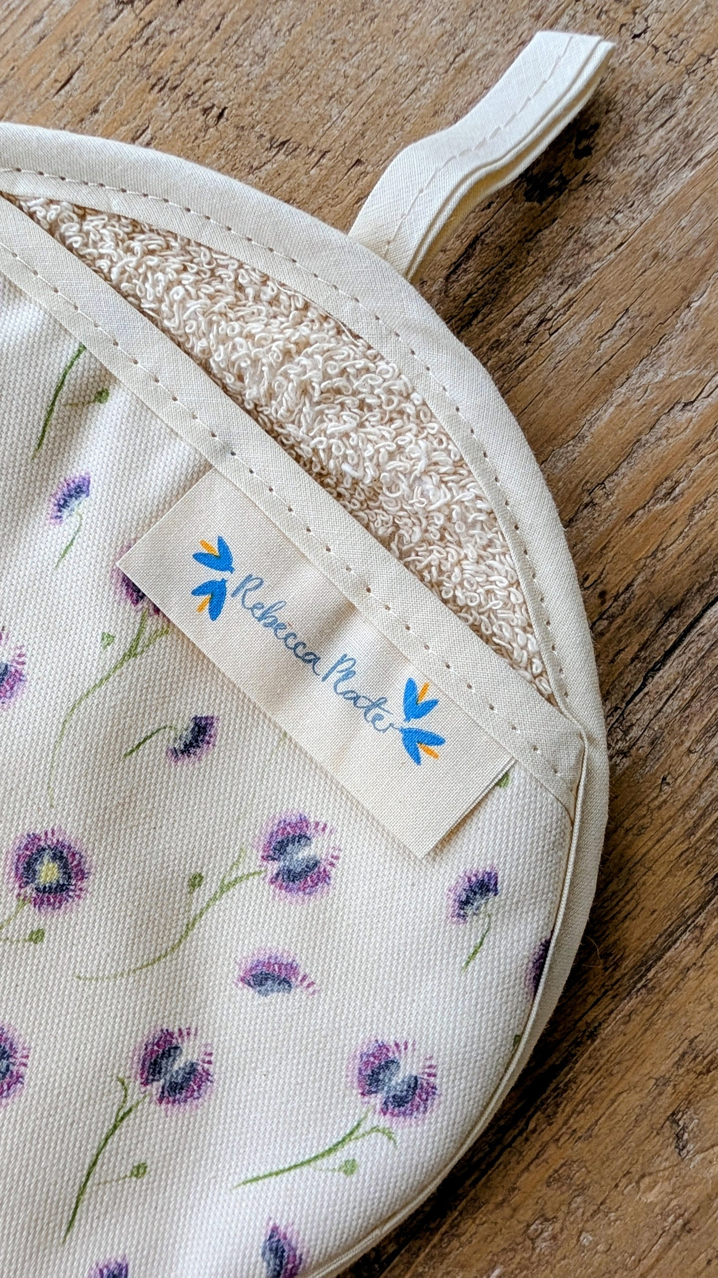 Organic Pot Grab and Oven Mitt - Wild Meadow Lilac Drift