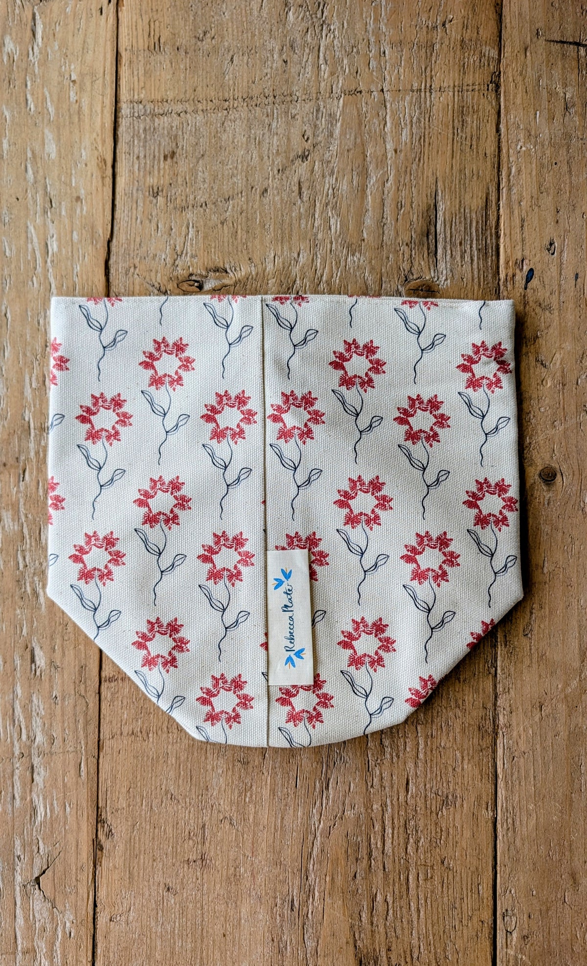 Organic Pot Bag and Storage Tidy - Machair Flower Red