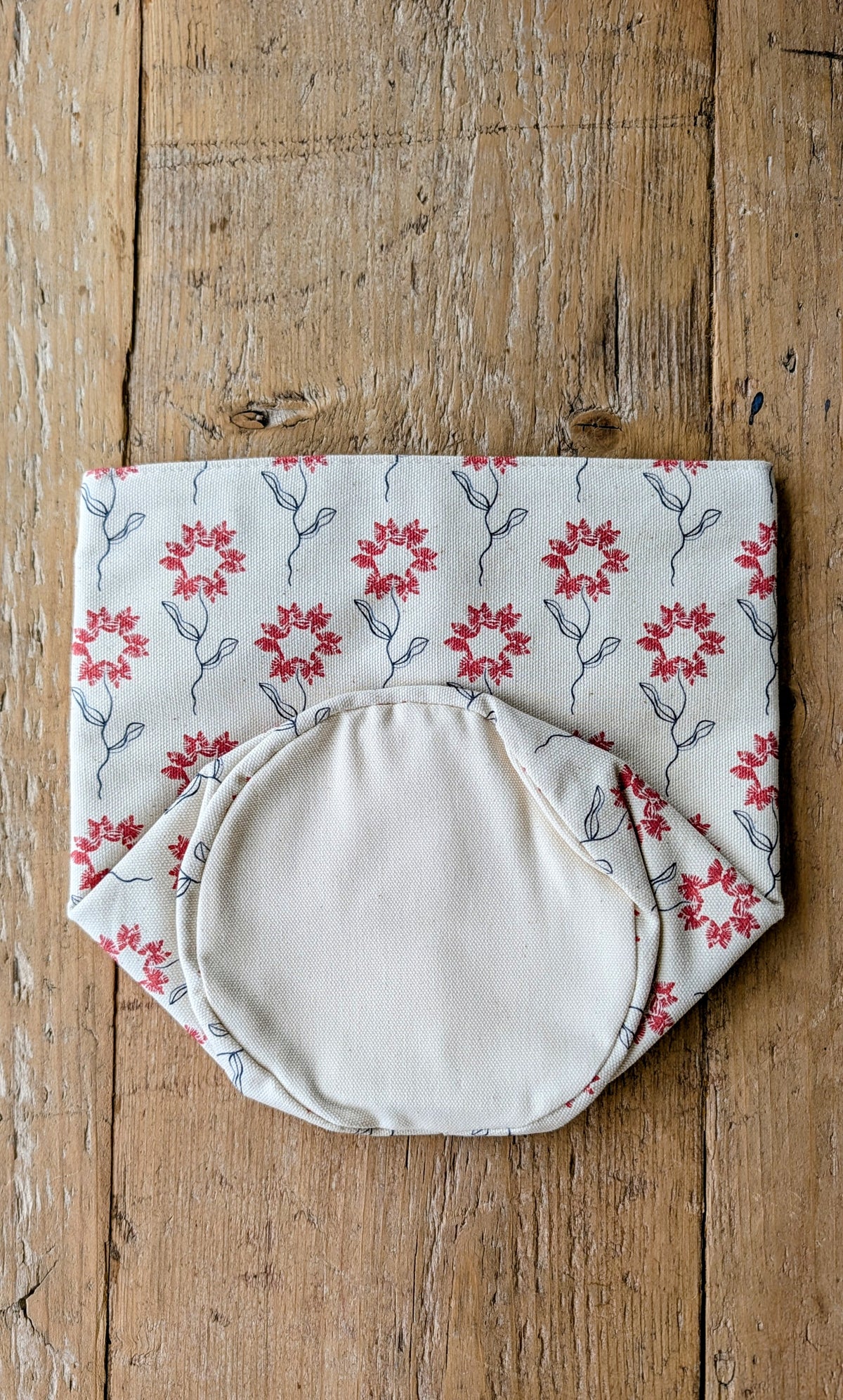 Organic Pot Bag and Storage Tidy - Machair Flower Red