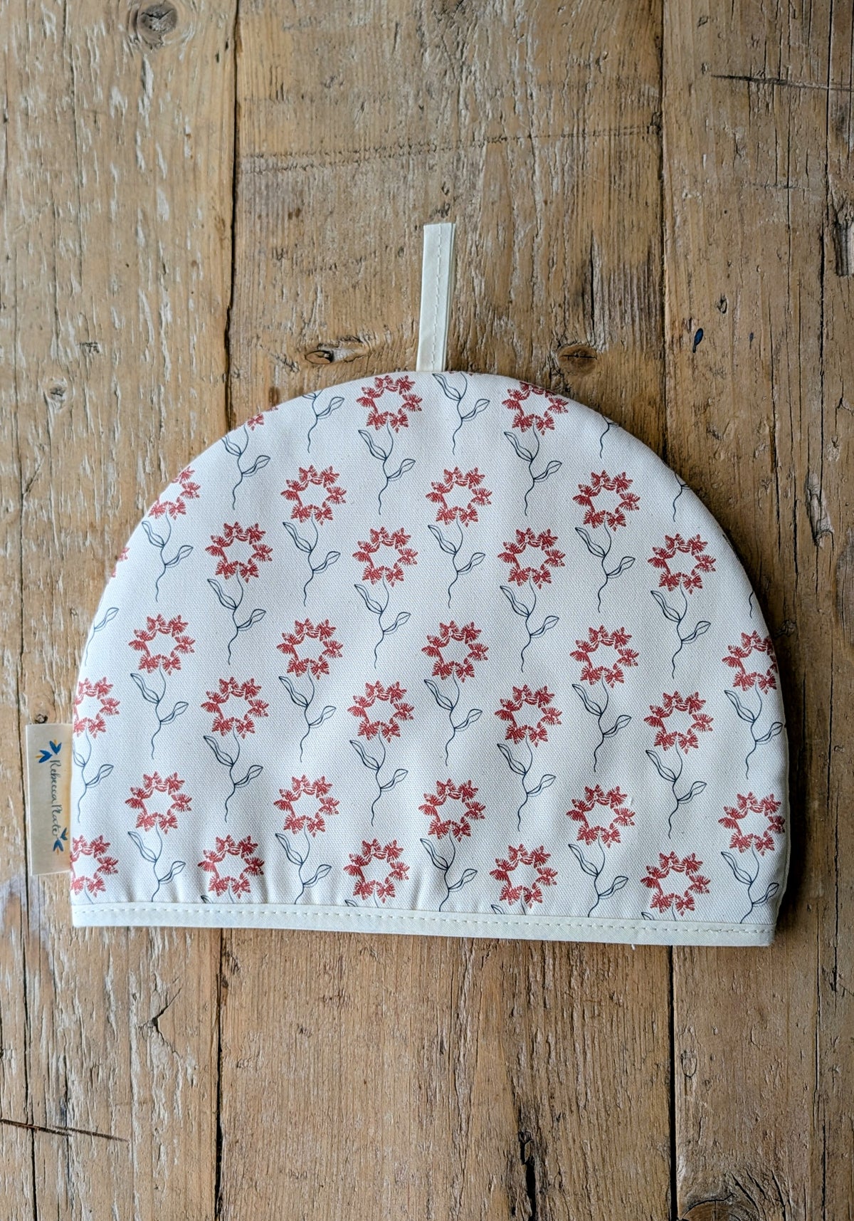 Organic Tea Cosy - Machair Flower Red