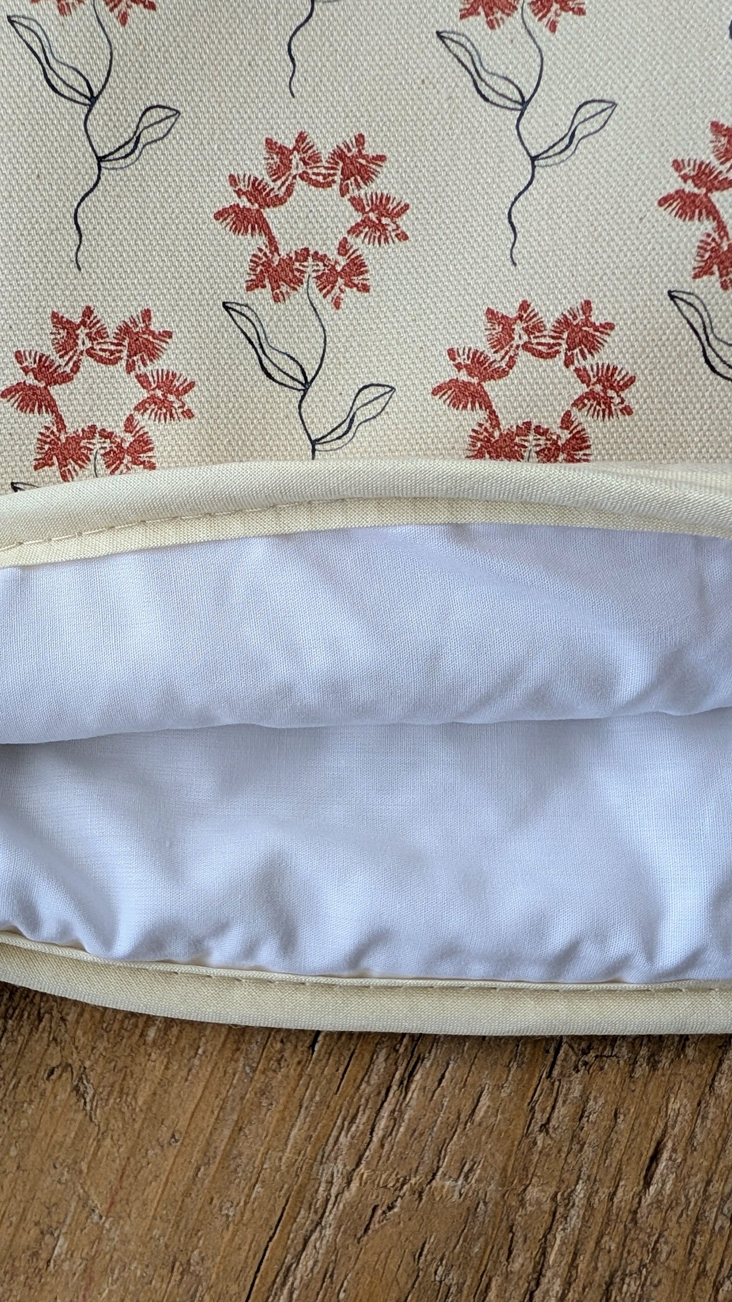 Organic Tea Cosy - Machair Flower Red