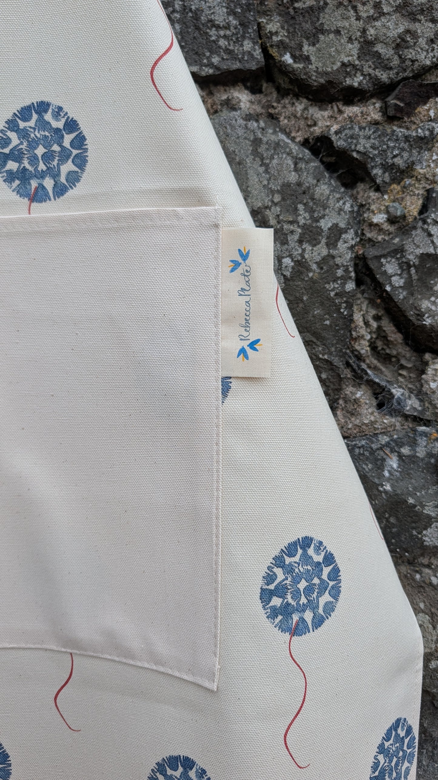 Organic Apron - Machair Floret Blue