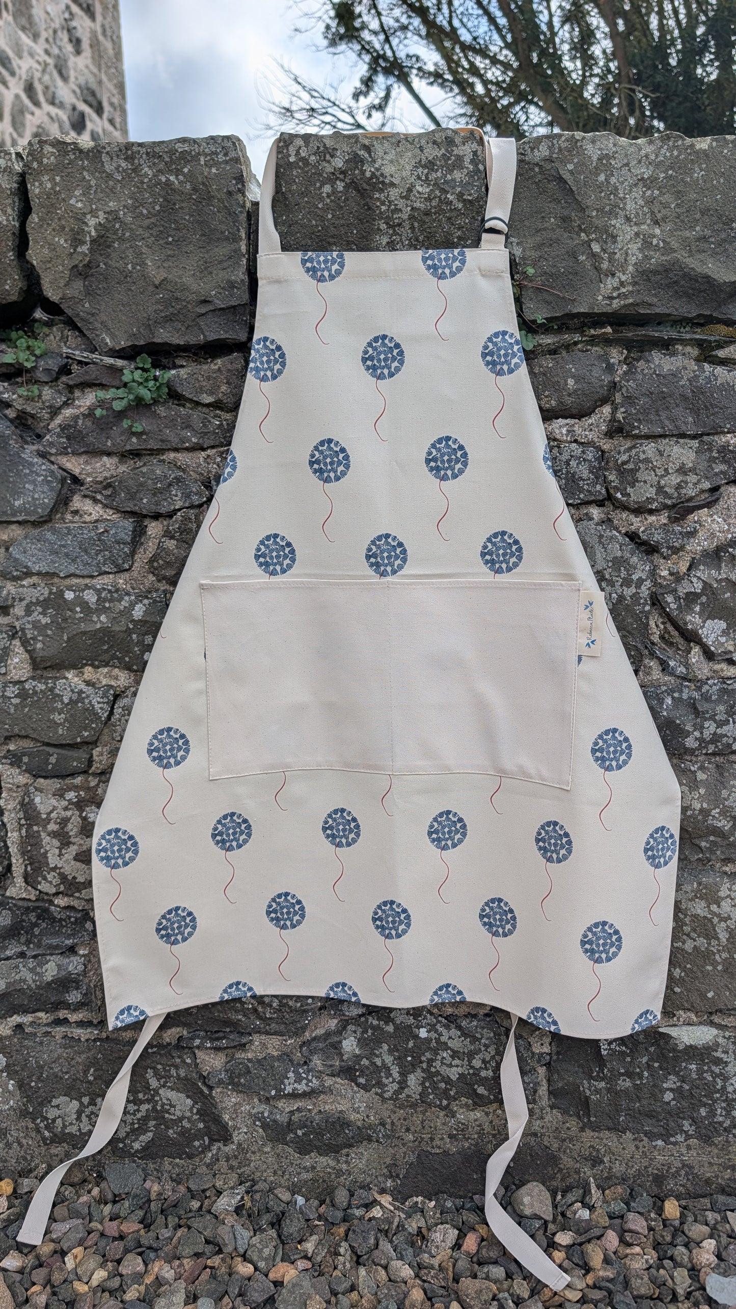 Organic Apron - Machair Floret Blue